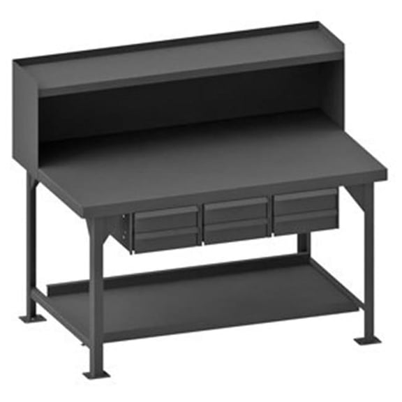 Durham HDWB3672RS6DR95 50 in. Heavy Duty Workbench, Gray - 12000 lbs
