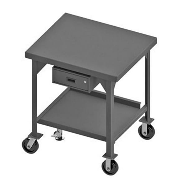 Durham HDWBMFL-3060-6PH-177-95 42 in. Heavy Duty Mobile Workbench, Gray - 3600 lbs