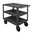 thumbnail image 1 of Durham HET-3060-3-5K-95 14 Gauge Tubular Push Handled Heavy Duty Service Truck with 3 Shelves, Gray - 60 in., 1 of 1