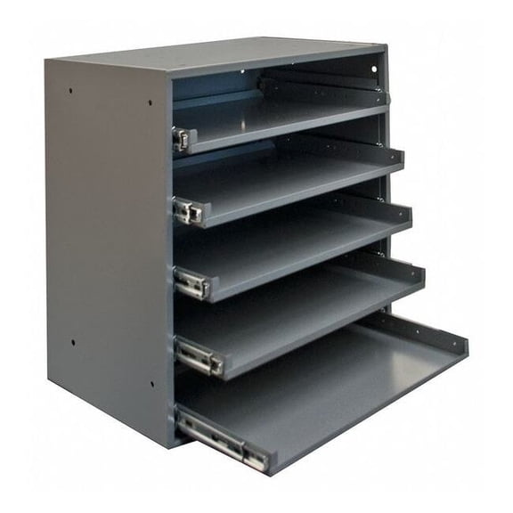 Sliding Drawer Cabinet Frame, 5 Drawers, 20-1/2 in W x 12-1/2 in D x 21 in H