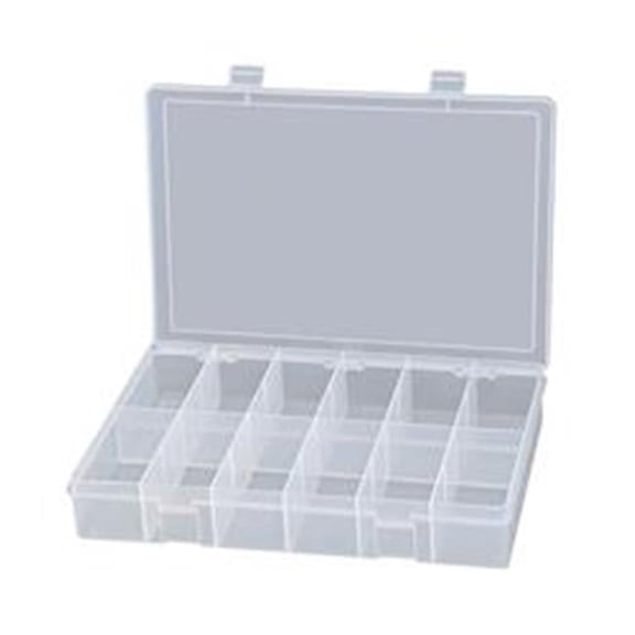 Compartment Box with 12 compartments, Plastic, 2-5/16" H x 13-1/8 in W LP12-CLEAR