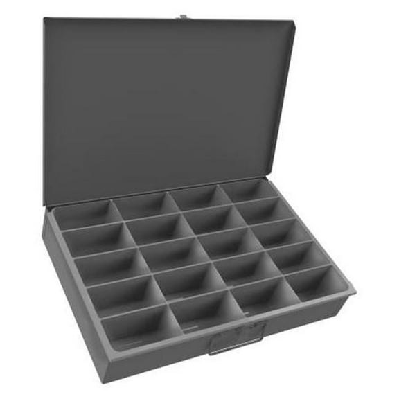 Durham 145-95-RSC-IND Large Steel Compartment Box with 20 Compartments - Gray