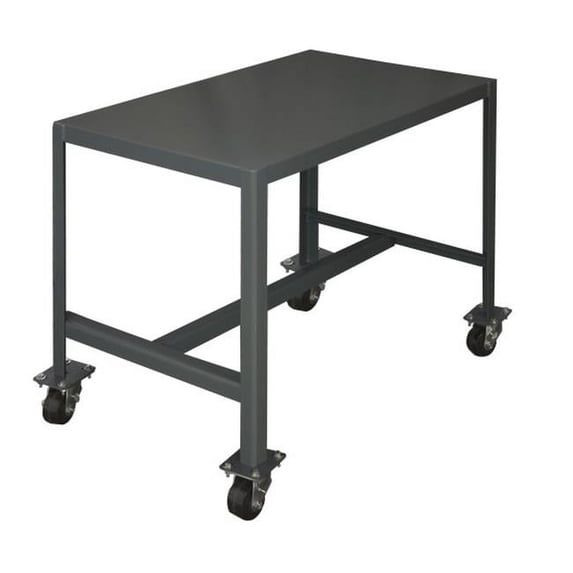 Durham MTM243624-2K195 No. 95 Mobile Medium Duty Machine Tables with 1 Top Shelf, Gray - 24 x 36 x 24