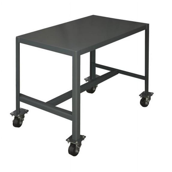 Durham MTM243630-2K195 No. 95 Mobile Medium Duty Machine Tables with 1 Top Shelf, Gray - 24 x 36 x 30 in.
