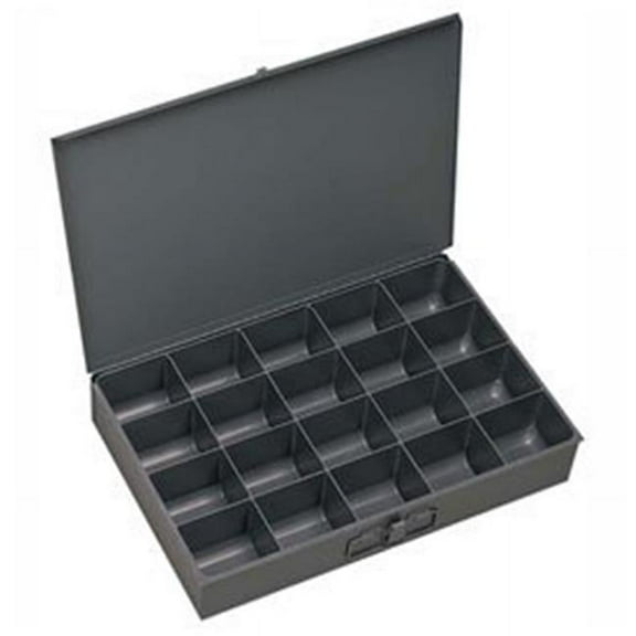 Durham Manufacturing 13.38 x 9.25 x 2 in. Steel Scoop Compartment Box Gray - 20 Compartment - Pack of 6