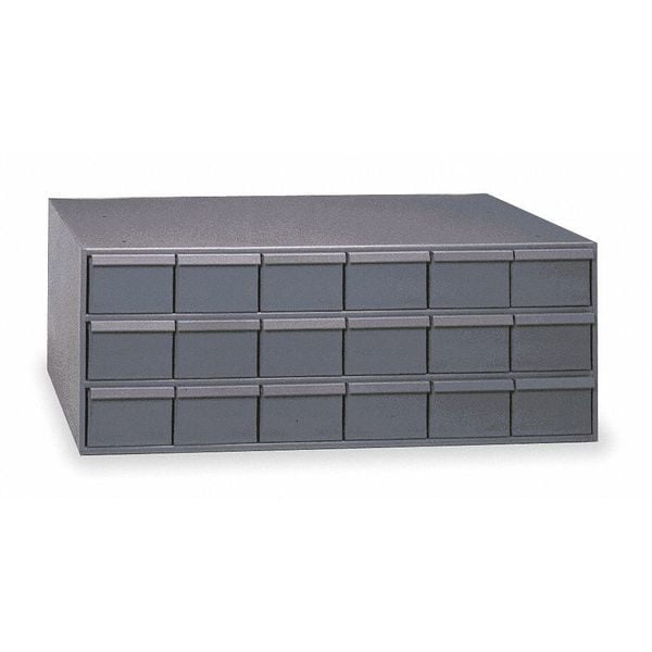 Gray Steel 24-Drawer Storage Cabinet with Powder-Coated Finish