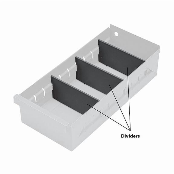 Durham Mfg Plastic Box Divider, Gray, Not Applicable L, 2 1/2 in H, 12 PK 010-95