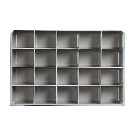 Compartment Drawer Insert with 20 compartments, Polypropylene, 3" H x 18 in W