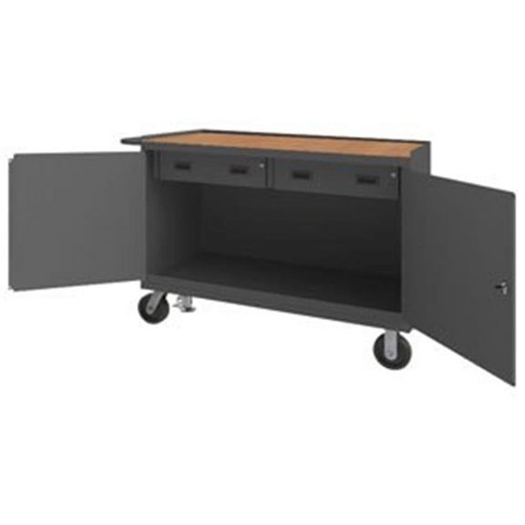 Durham 3414-TH-FL-95 38 in. 14 Gauge Mobile Bench Cabinets, Gray