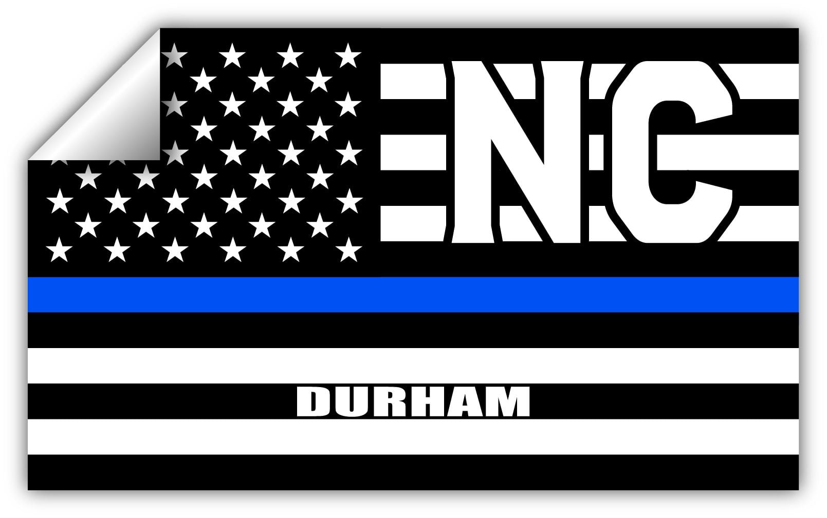 Durham NC North Carolina Durham County Thin Blue Line Stealthy USA Flag