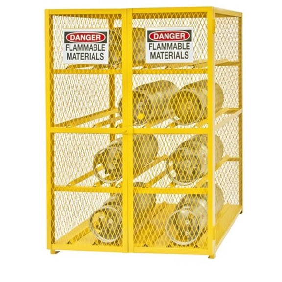 Durham EGCC12-50 No. 50 Horizontal - Holds Gas 12 Cylinders Storage Cabinet, Yellow
