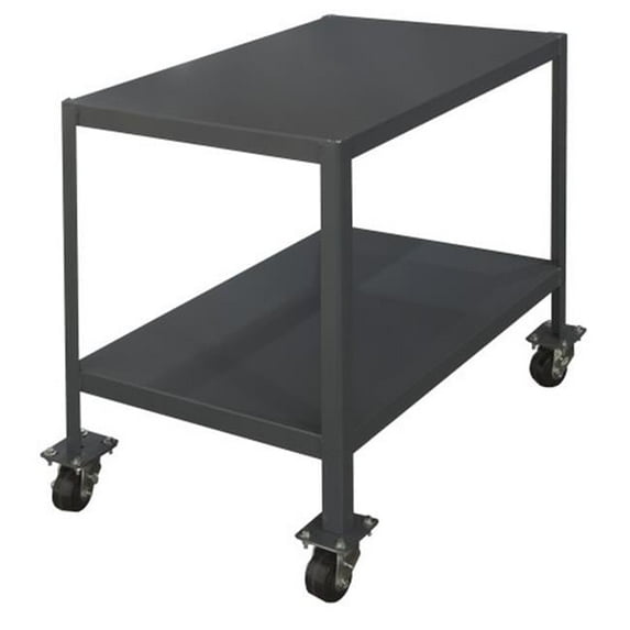 Durham No. 95 Mobile Medium Duty Machine Tables with 2 Shelves - Gray - 24 x 60 x 30 in.