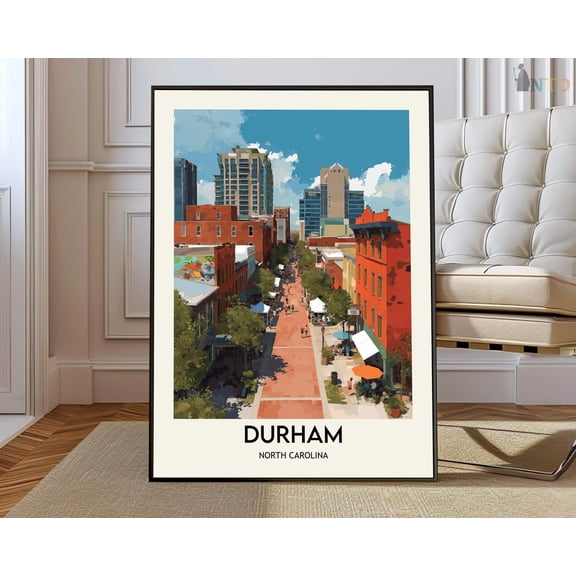 Durham North Carolina Poster, Unframed Paper Poster 8x10in