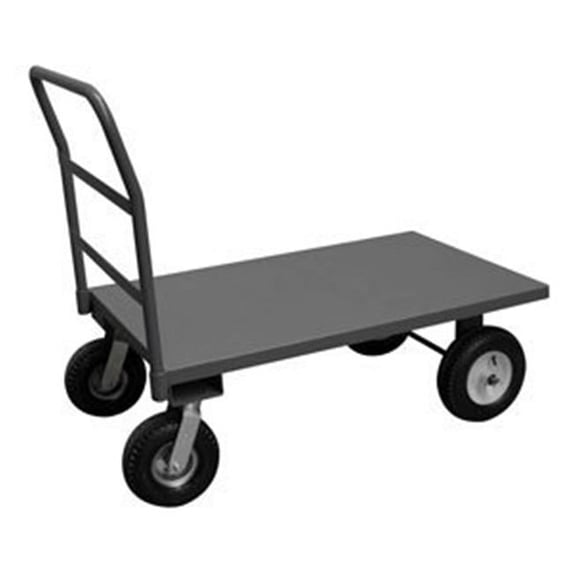 Durham PT304810-12PN95 14 in. Platform Trucks with Pneumatic Casters, Gray - 1750 lbs