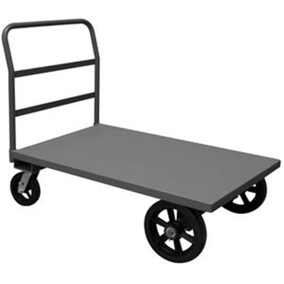 Durham PT30488-12MR95 14 in. Platform Trucks with Mold-On Rubber Casters, Gray - 3000 lbs