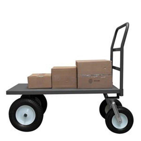 Durham PT366012-16PN95 46 in. Platform Trucks with Pneumatic Casters, Gray - 2500 lbs