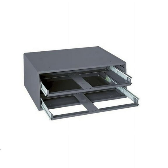 Durham  Prime Cold Rolled Steel Easy Glide Slide Rack for 2 Large Compartment Boxes - Gray
