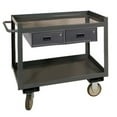thumbnail image 1 of Durham RSC-3036-2-2DR-95 14 Gauge Steel Mobile Work Station with 2 Drawers & 2 Shelves, Gray, 1 of 1