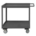 thumbnail image 1 of Durham RSC3-2436-2-95 14 Gauge Tubular Push Handled Rolling Service Cart with 2 Shelves & 3 in. Lips Up, Gray - 24 x 48 x 39.25 in., 1 of 1