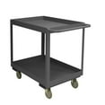 thumbnail image 1 of Durham RSC3-2448-2-3.6K-95 14 Gauge Tubular Push Handled Rolling Service Cart with 2 Shelves & 3 in. Lips Up, Gray - 72 x 36 x 55.75 in., 1 of 3