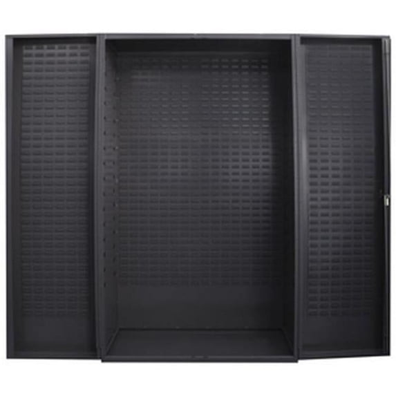 Durham SJC-BDLP-95 14 Gauge Heavy Duty Double Door Cabinet with Back & Empty Louver Panets