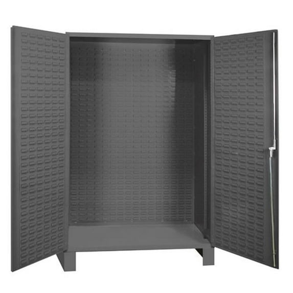 Durham SSC-602484-BDLP-95 14 Gauge Flush Style Lockable Double Door Storage Cabinet, Gray - 60 in.