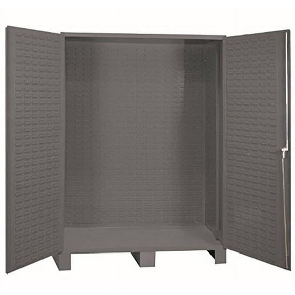 Durham SSC-722484-BDLP-95 14 Gauge Flush Style Lockable Double Door Cabinet, Gray - 72 in.