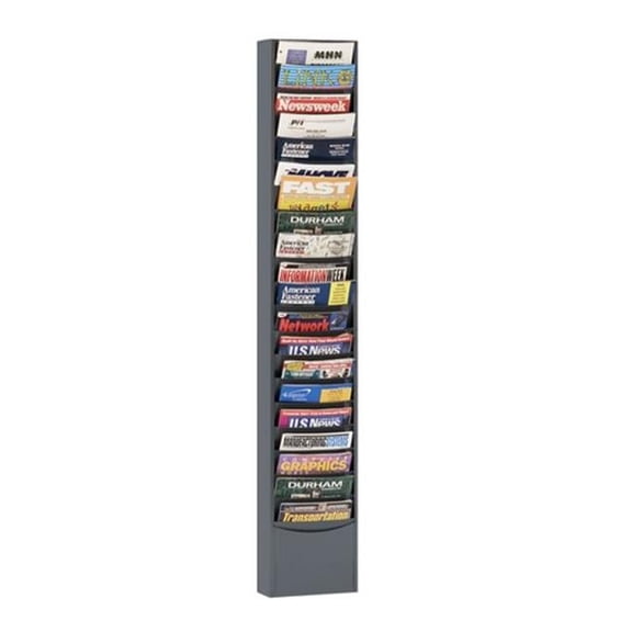 Durham  Steel 20 Contour Pocket Vertical Literature Rack - Burgundy