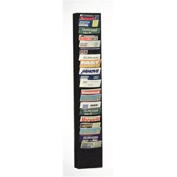 Durham Steel 20 Contour Pockets Vertical Literature Rack, Black