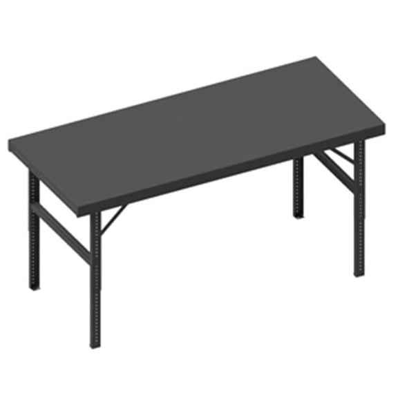 Durham WBF-3684-95 10 x 36 in. Ergo Folding Leg Work Bench, Gray - 2000 lbs