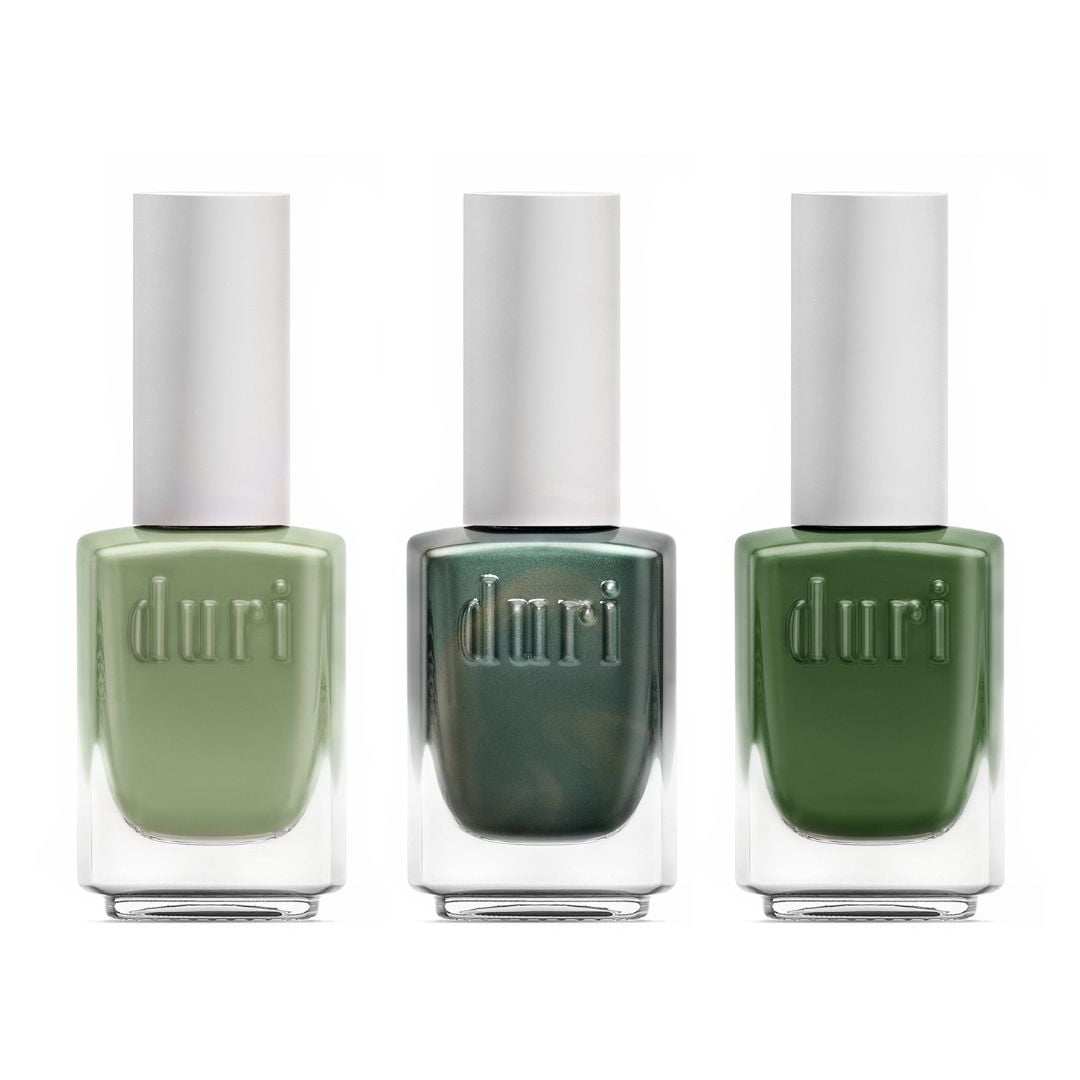 Duri Cosmetics Nail Polish Down to Earth Trio, 3 Piece Gift Set, Green Nail Polish 0.5 fl oz Each