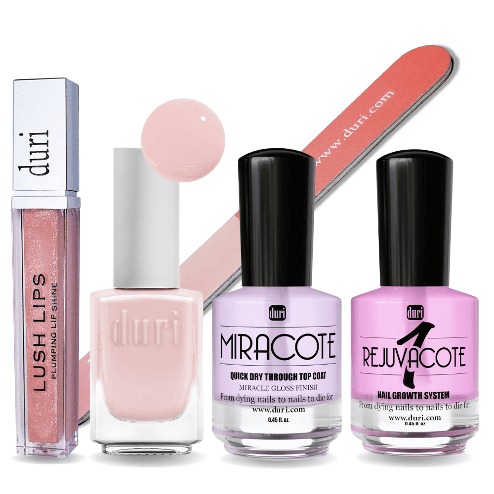 Duri Cosmetics Nail Polish, Sweet Perfect Pink Nail Polish & Lip Plumper Gift Set