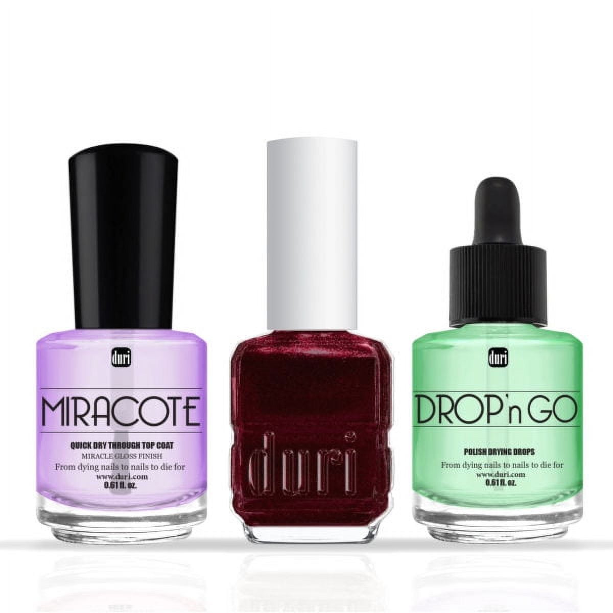 Duri Nail Polish, Ruby Holiday Polish & Quick Dry Travel Set, 0.45 Fl. Oz. Each
