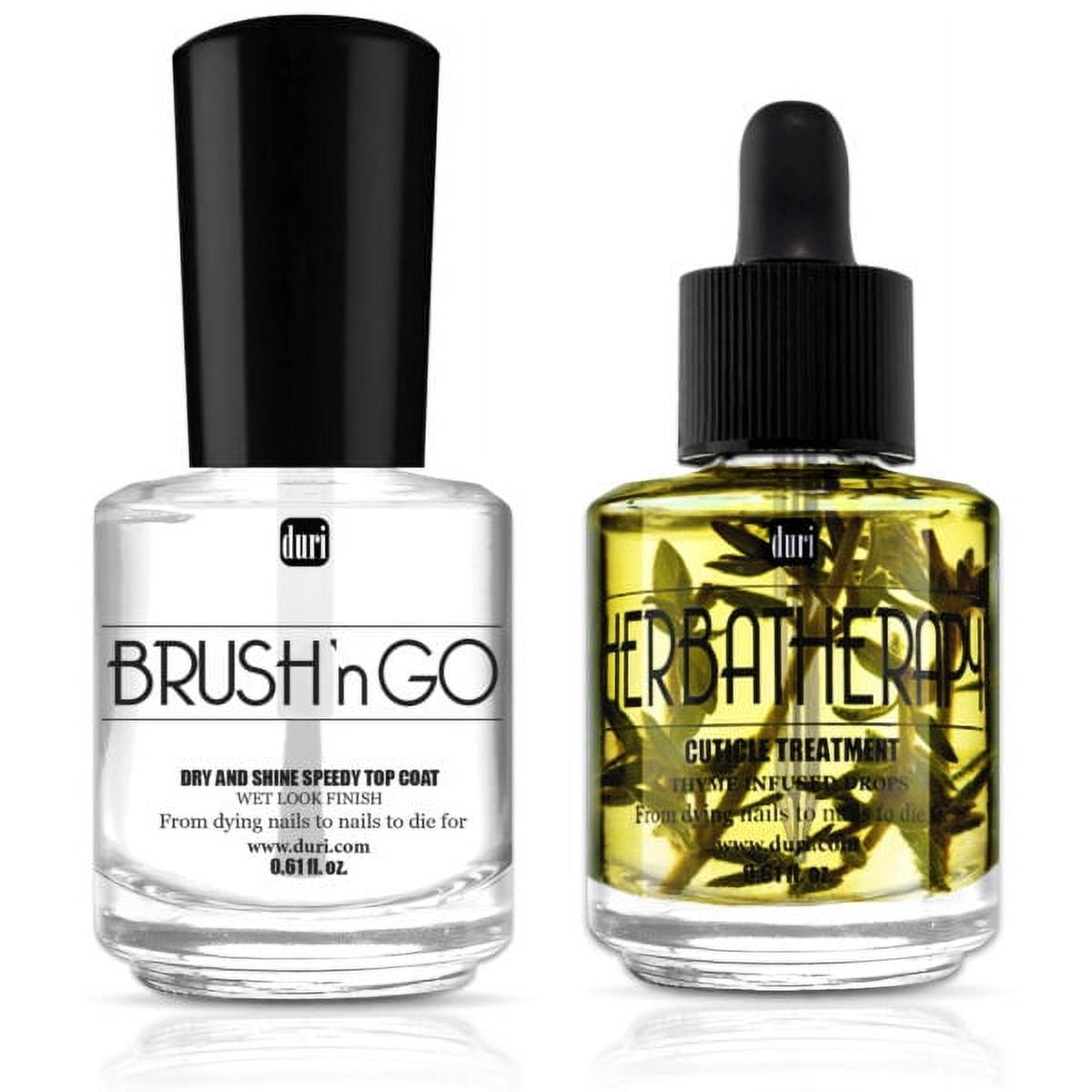 Duri Herbatherapy Cuticle Treatment with Brush'n Go Speedy Top Coat, Nail Hydrating Duo, 0.45 fl oz (2 Piece Set)