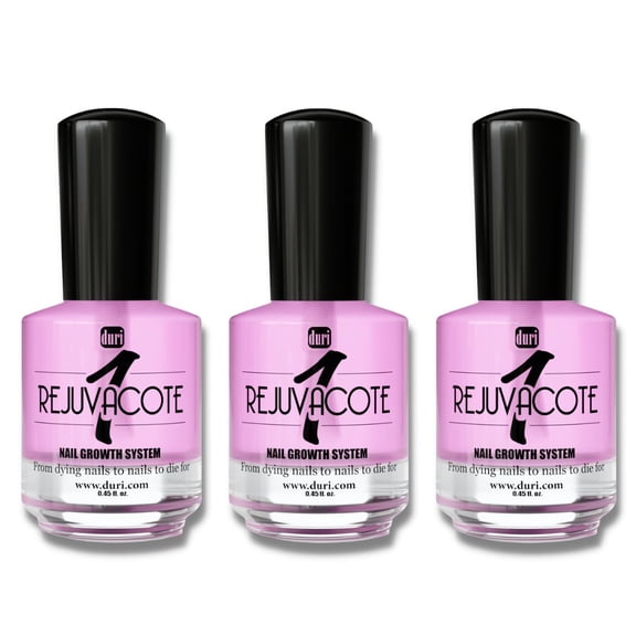 Duri Rejuvacote 1 Nail Growth System, Maximum Strength Hardening Treatment, Base and Top Coat, 3 Pack, 0.45 fl. oz.