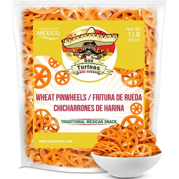 Duritos (Duros) Pinwheels Wheat Snacks 1Lb - Mexican Wheat Wheel Pasta - Chicharrones De Harina - By Turinos