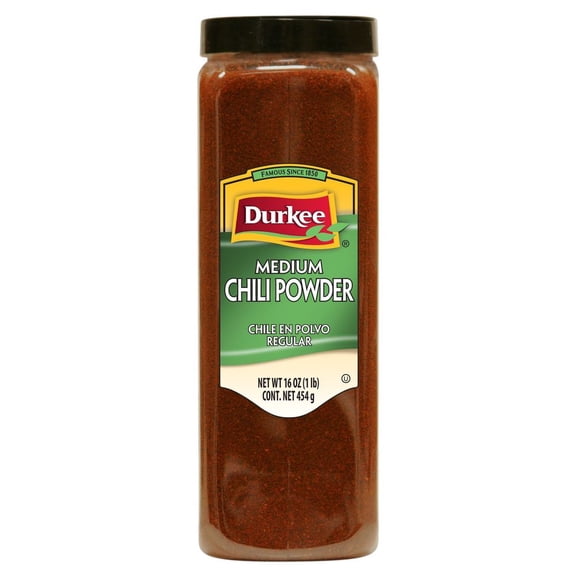 Durkee Medium Chili Powder, 16 Ounce Container -- 6 per Case.