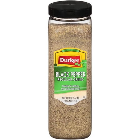 Durkee Regular Ground Black Pepper, 18 Ounce Container -- 6 per Case.