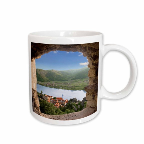 3drose, Durnstein, Austria, Danube River, Durnstein Castle-eu03 Mgl0005 - Miva Stock, 11oz Mug