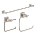 thumbnail image 1 of Duro 3-Piece Wall-Mounted Bathroom Hardware Set in Satin Nickel, 1 of 2