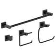 thumbnail image 1 of Duro 4-Piece Wall-Mounted Bathroom Hardware Set in Matte Black, 1 of 2