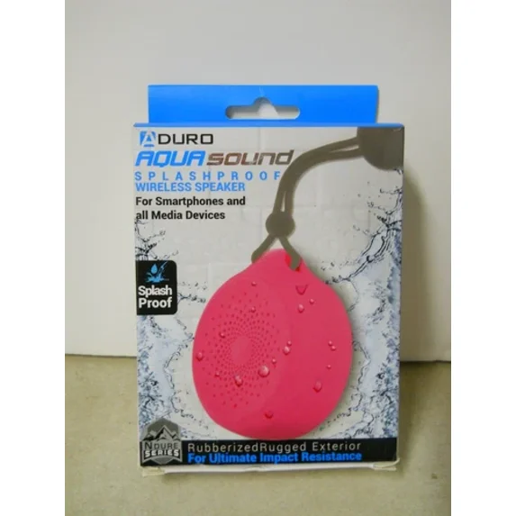 Duro Aqua Sound Splashproof Wireless Speaker Shower Safe For Smartphones Media