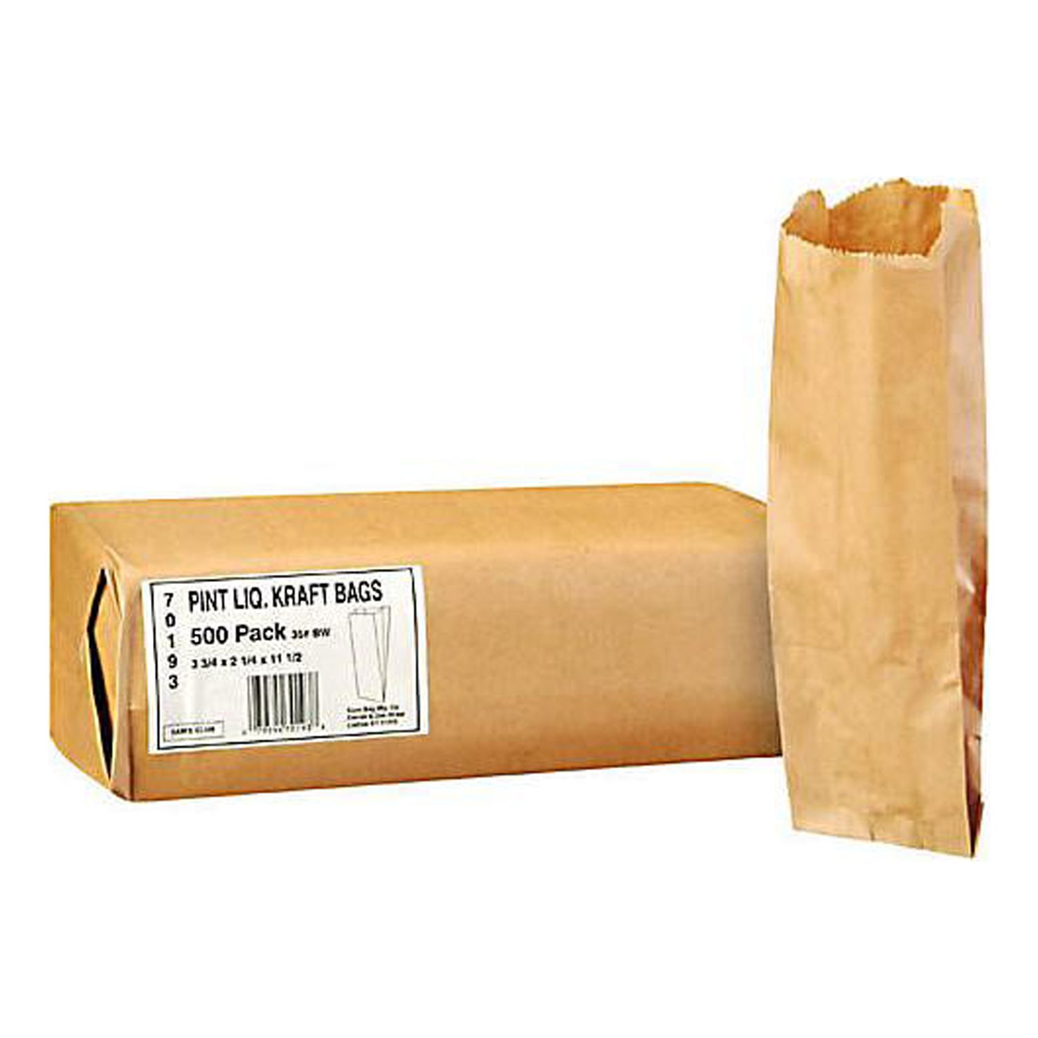 Duro Bag Pint Liquor Kraft Bags Pack of 2, 500Ct