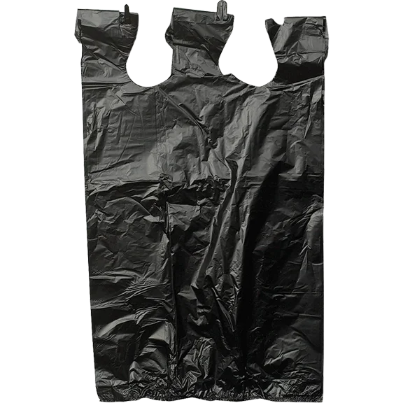 Duro Bag Plas-T-Sak Carry-Out Bags, Large, Black, 1000 ct