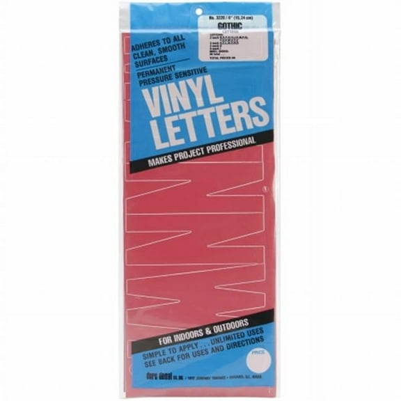 Duro D3220-RED Permanent Adhesive Vinyl Letters 6 in.-Red