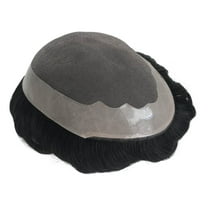 Duro Mono Base Men Toupee 100% Human Hair Hair Replacement System for Men Natural Black Wig Invisible Hairline