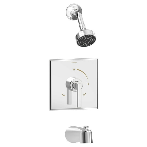 Duro Single Handle 1-Spray Tub and Shower Faucet Trim in Polished Chrome - 1.5 GPM (Valve Not Included)