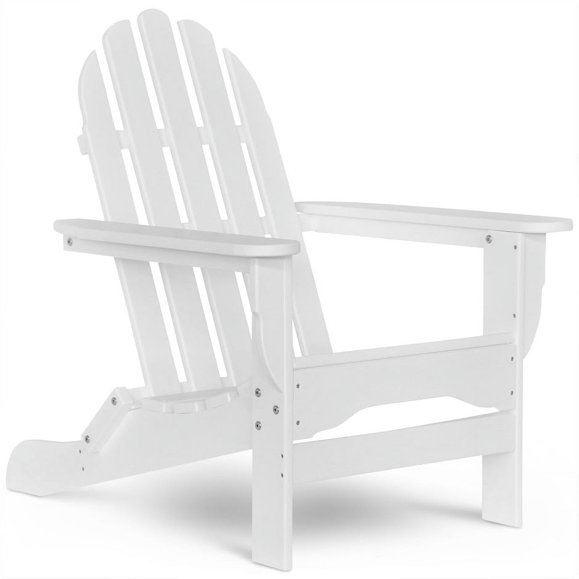 DuroGreen Adirondack Chair Made With All-Weather Tangent Sustainable Lumber, Oversized, High End Classic Patio Furniture for Porch, Lawn, Deck, or Fire Pit, White
