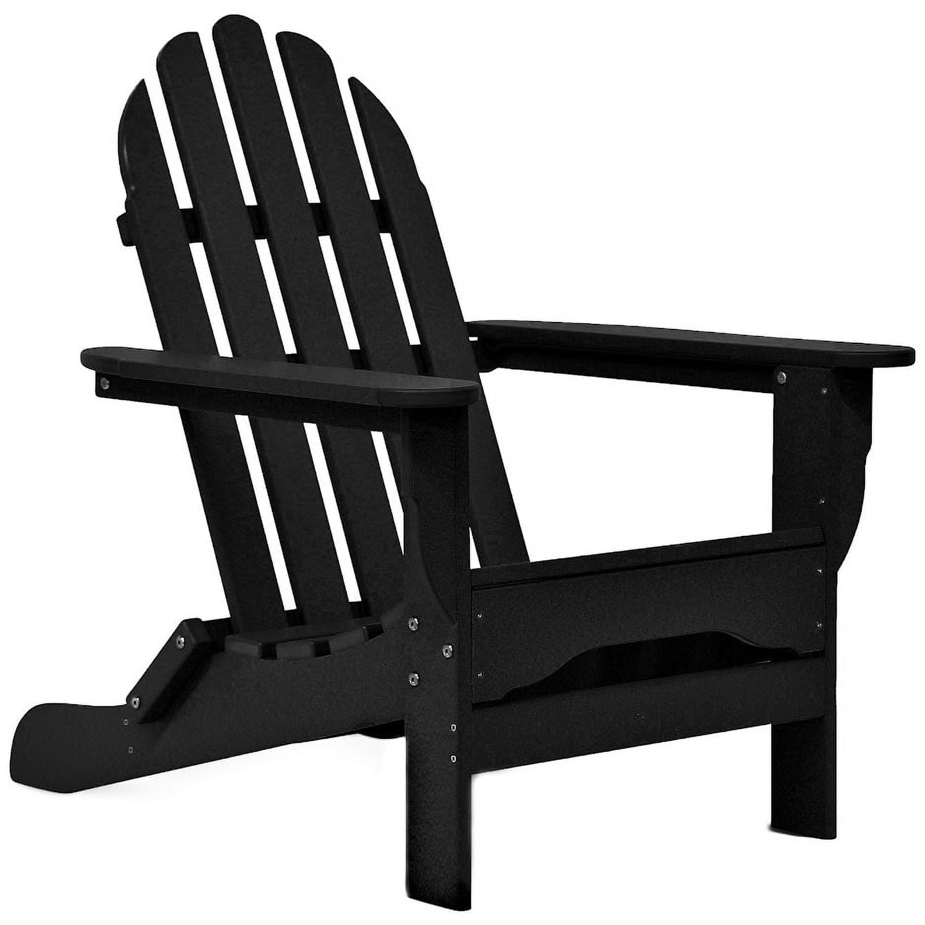 DuroGreen Adirondack Chair Made With All-Weather Tangent lumber, Oversized, High End Classic Patio Furniture for Porch, Lawn, Deck, or Fire Pit, No Maintenance, USA Made, Black