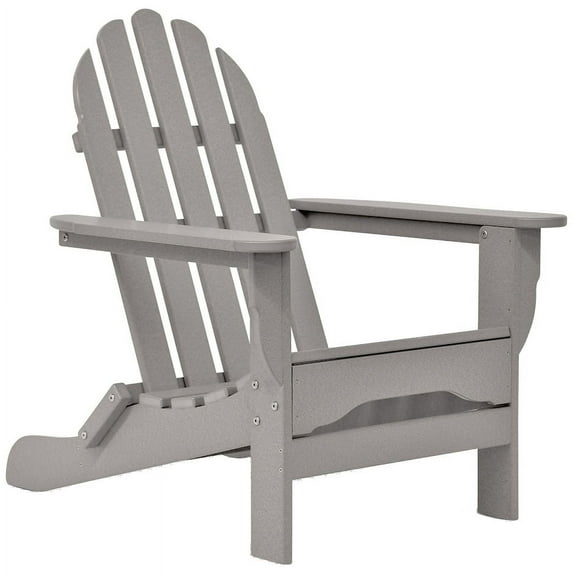 DuroGreen Adirondack Chair Made With All-Weather Tangent lumber, Oversized, High End Classic Patio Furniture for Porch, Lawn, Deck, or Fire Pit, No Maintenance, USA Made, Light Gray